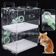 Hamster Cage 2 Tiers Acrylic Mouse Mice Rat Habitat Pet Small Animal House