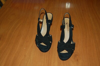 Spatarella - women's shoes, black, suede, sandal, leather, size Eu 39, used