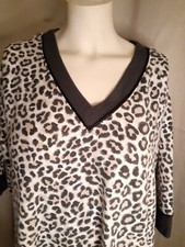 Vera Wang Simply Vera Womens *Size M* Leopard Print Sweater Dress Tunic