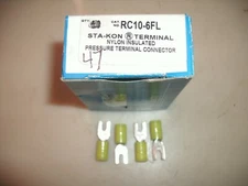 47 -THOMAS BETTS STA-KON RC10-6FL NYLON #6 BOLT FORK CONNECTOR 18-14 AWG 