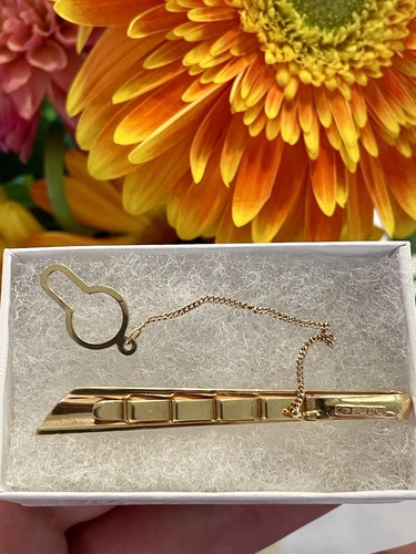 Vintage 18k Yellow Gold Tie ClipClasp Tack 4.1 Grams 2.25" Solid Gold Tie Bar - Picture 4 of 5