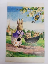 Racey Helps "THE PROUD MOTHER" Anthropomorphic Fantasy Postcard Medici