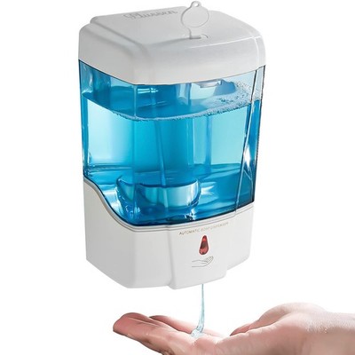 PLUSSEN Soap Dispenser Wall Mount, Automatic 6.4 x 3.74 Inch, White-600ml