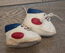 Vintage Infant Newborn Crib Shoes "Mommy's Darling" Darling Lace Up Soft READ