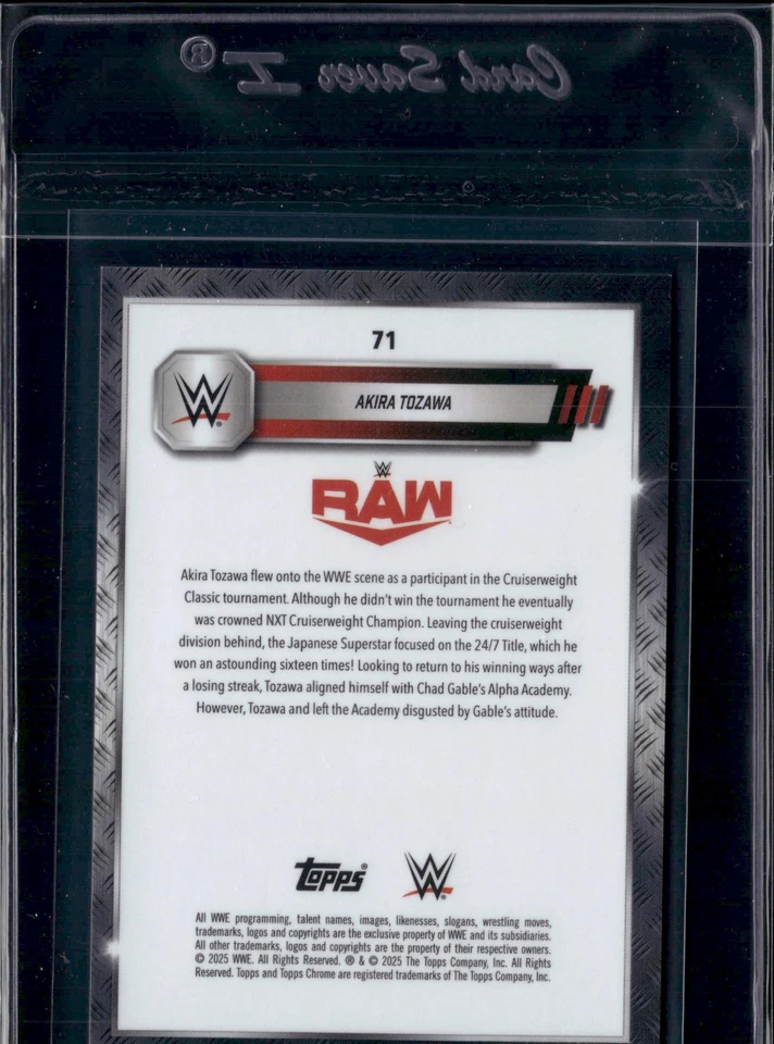 2025 Topps Chrome WWE AKIRA TOZAWA Steel Cage Refractor! /37 SSP MINT! - Image 2 of 2
