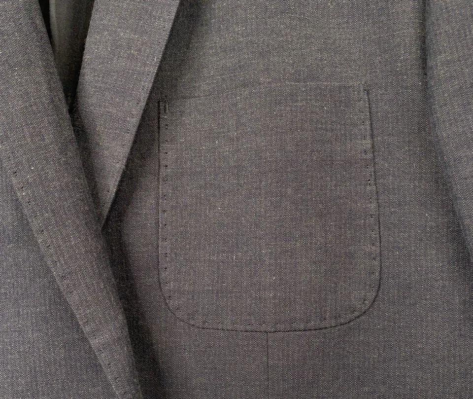 Mens 42 R Rag & Bone " Tailored Work Wear " Charcoal Grey Cotton Patch Pocket - Image 4 of 4