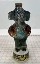 Vintage 1960 Jim Beam Kentucky Straight Bourbon Whiskey Elephant Decanter Bottle