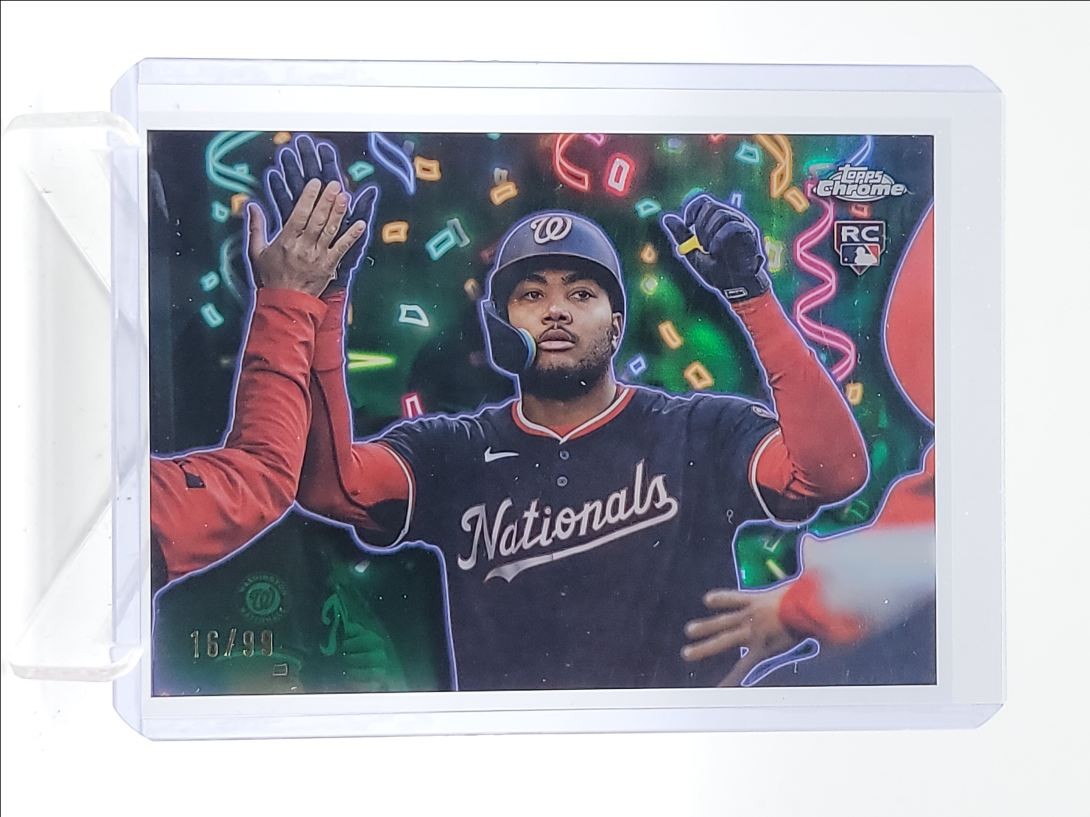 JAMES WOOD 2025 TOPPS CHROME UPDATE CELEBRACION ROOKIE GREEN RC /99 Q4920