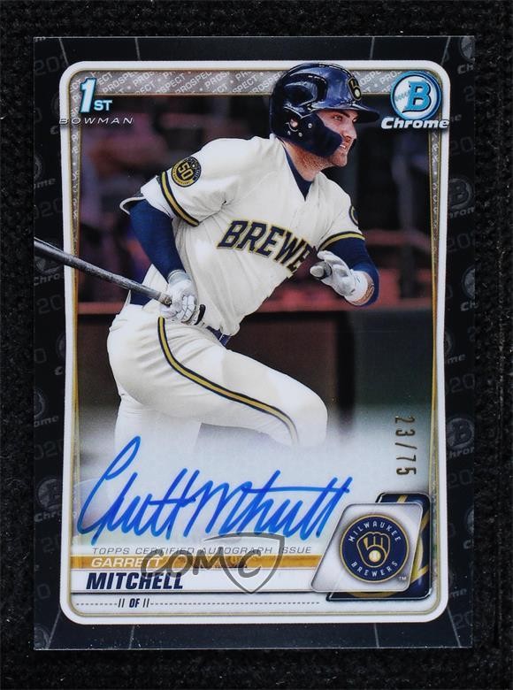 2020 Bowman Draft Chrome Picks Black Refractor 23/75 Garrett Mitchell Auto 0nr3