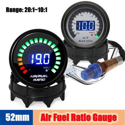 Car 2''52MM Meter Air-fuel Ratio Gauge Narrowband O2 Oxygen Sensor AFR Voltmeter