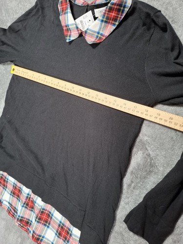 Maglione J.CREW donna pullover piccolo collo tessuto NUOVO quadri rosso/nero - Foto 6 di 12