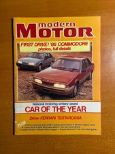 Modern Motor magazine - March 1986 - Ferrari Testarossa - Holden VL Calais