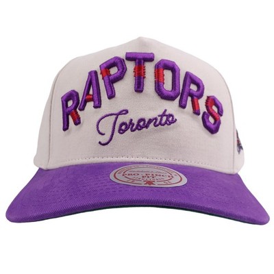 Toronto Raptors Mitchell & Ness NBA Pro Fit Snapback Hat Cap 3D Logo Cream NWT