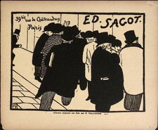 Les Amateurs d'Estampes F�lix Vallotton  Woodcut for Edmond Sagot 6.25x7.75"