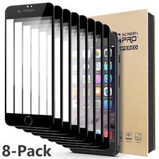 8PCS Full Coverage Tempered Glass Screen Protector Film For iPhone SE 3rd 2022