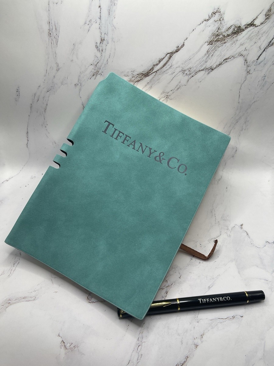 TIFFANY & Co Blue Suede NOTEBOOK & PEN Gift SET ~ Journal Diary