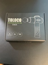 Toloco EM26 Percussion Massage Gun with Attachments  Case, Pre-Owned, Black