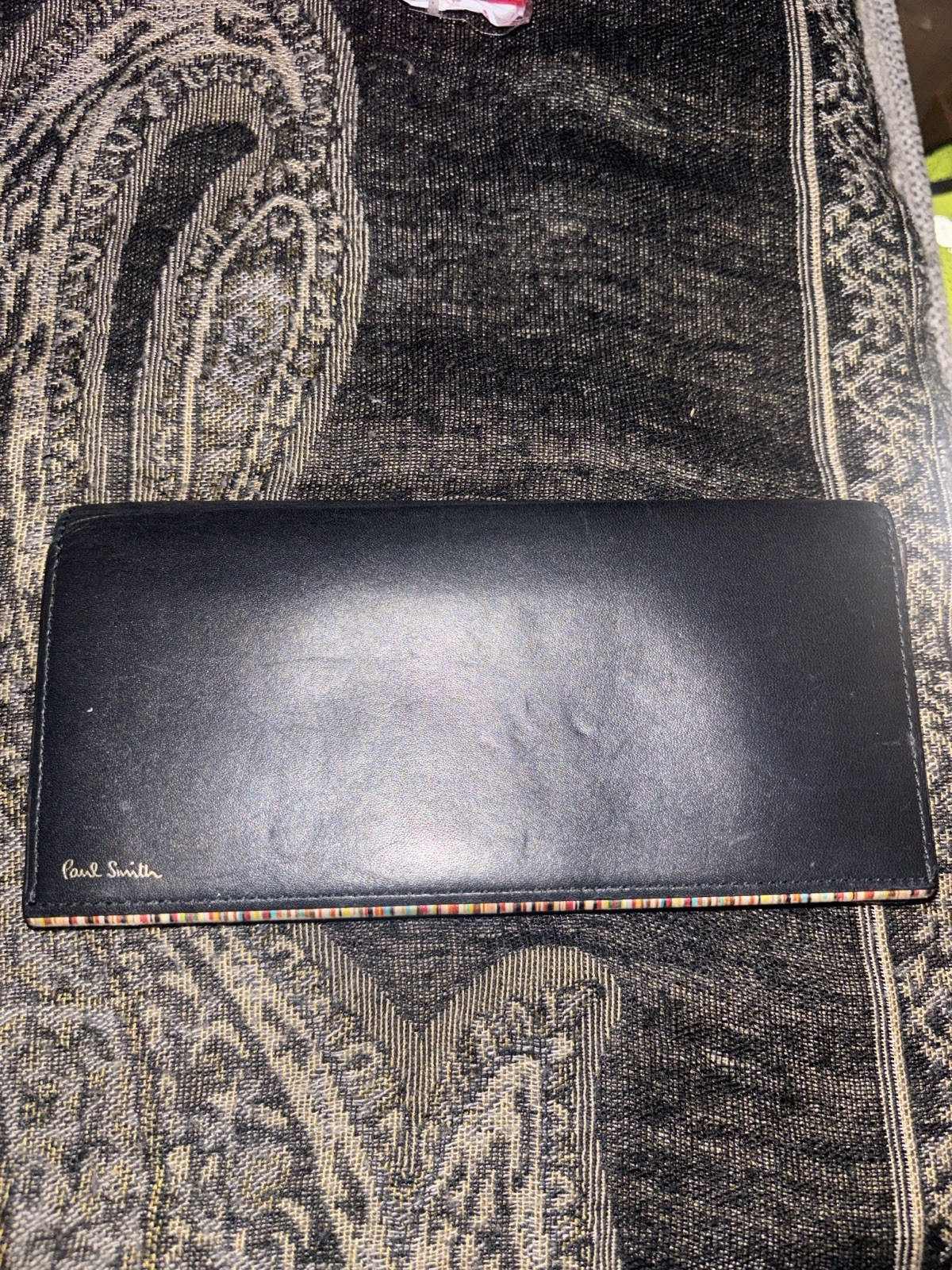 Paul Smith Love Letter Cow Leather Wallet Black Blue Boho Designer Large Envelop