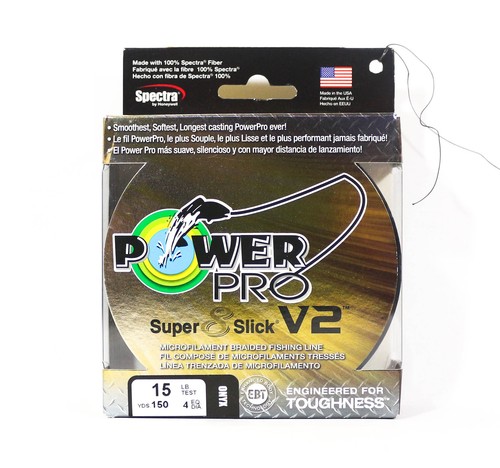 Power Pro Super 8 Slick Version 2 Spectra Line 15lb by 150yds Onyx (7878) - Picture 1 of 6