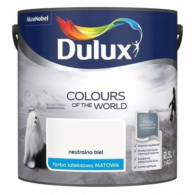 Dulux Colors of the World Latex-Wandfarbe Neutralweiß Matt 2,5 l