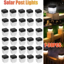 1-30PK Solar Post Light 2x2" Waterproof LED Outdoor Garden Street Fence Cap Lamp