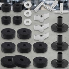 23 Pcs Cymbal Replacement Felt Accessories Kit Black For Drum