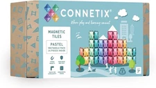 Connetix Pastel Rectangle Pack, 24 Pcs, Compatible, 8 Colors, Magnetic Tiles