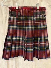 Children  s kilt made in Scotland. Red Plaid With Adjustable Strap. Size 5/6. NWT