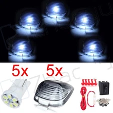 5X White 6SMD Car LED Roof Cab Marker Running Light T10 Harness Accesories Kit