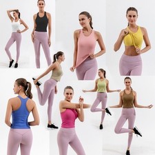 Women's Shelf Bra Camisole Tops Workout Tank Tops with Bulit in Bra Yoga Shirts