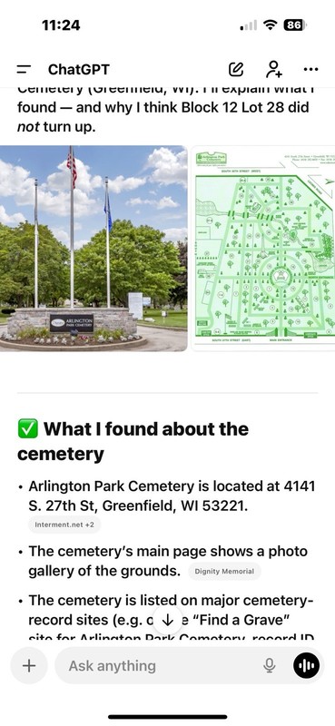 Burial plots for sale (5) Arlington Park Cemetery Milwaukee, Wisconsin.