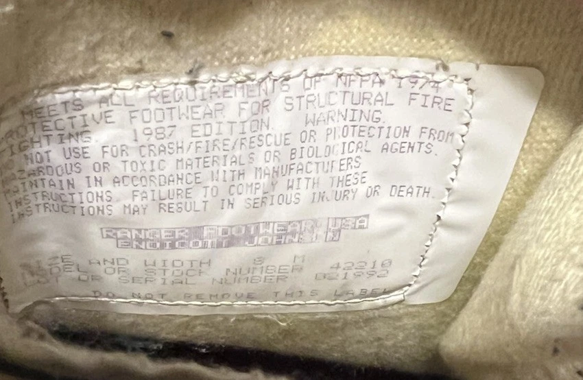 vintage RANGER boot Firemaster insulated steeltoe firefighter zipper 8 boot USA - Image 4 of 4