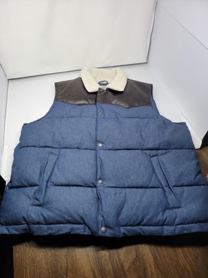 Levi's Men's Out West Mixed Media Puffer Vest X-Large LM2RP372 Blue