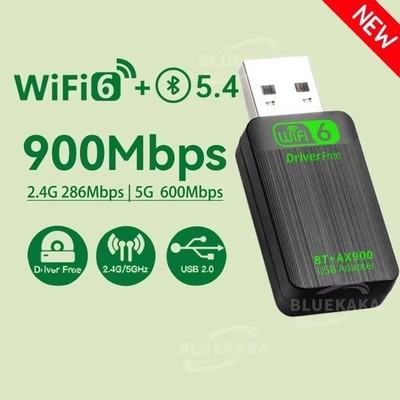 New AX900 USB WiFi6 Bluetooth5.4 2in1 Adapter Dual Band 2.4G&5GHz Wireless