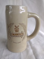 Vintage Heineken Beige / Tan Ceramic Mug Made in Brazil