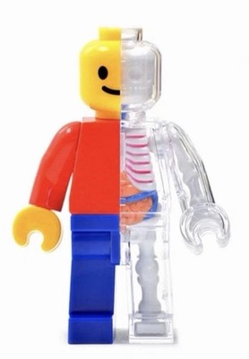 4D Master Brick Man Classic Version Red&Blue PVC Figure H13CM(5.1inch)