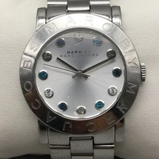 Marc By Marc Jacobs Womens Watch 36mm Silver Tone Crystals New Battery 6.25"