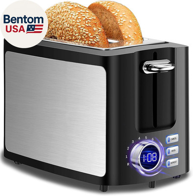 Toaster 2 Slice Wide Slot Toaster Best Rated Prime Displav Smart Toasters with L