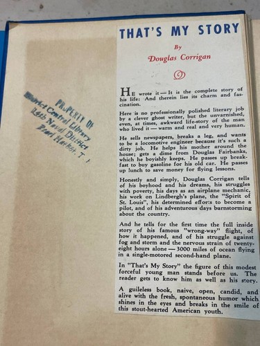 That's My Story Douglas Corrigan Signed First Edition - Picture 3 of 11