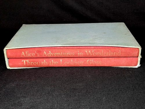 Folio Society Alice in Wonderland Looking Glass, Slip Case 2 Set, 1993 6th Print