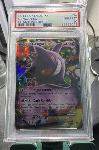 Gengar EX 34/119 XY - Phantom Forces Holo PSA 10