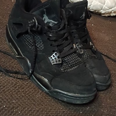 Jordan Air Jordan 4 Black Cat Black Suede Mid Top Lace-Up Men s Sneakers