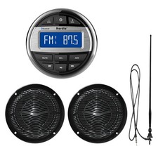 Herdio Marine Radio and Speakers Set Compatible with Bluetooth, Marine Gauge ...