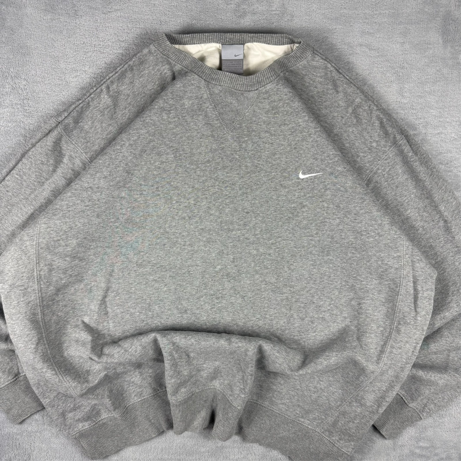 Vintage Nike 2000's Y2K Grey Mini Swoosh Size XXL Pullover Sweatshirt image 3