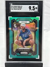 Dustin Johnson 2024 Prizm LIV Golf Teal #16 4Aces /199 SGC 9.5
