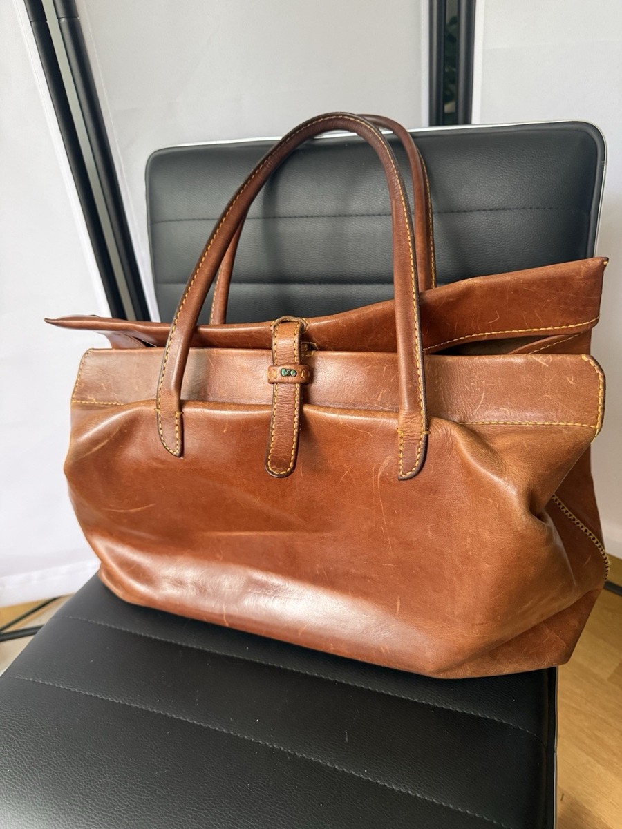 T*K様 henry cuir EUROPEEN Henry Cuir Leather Tote Bag Self-Standing Brown Handmade Authentic