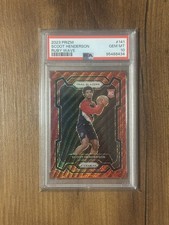 2023-24 Panini Prizm Prizms Ruby Wave #141 Scoot Henderson PSA 10