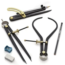 Kings County Tools 7-Piece Caliper and Compass Set | Industrial Workshop Grad...