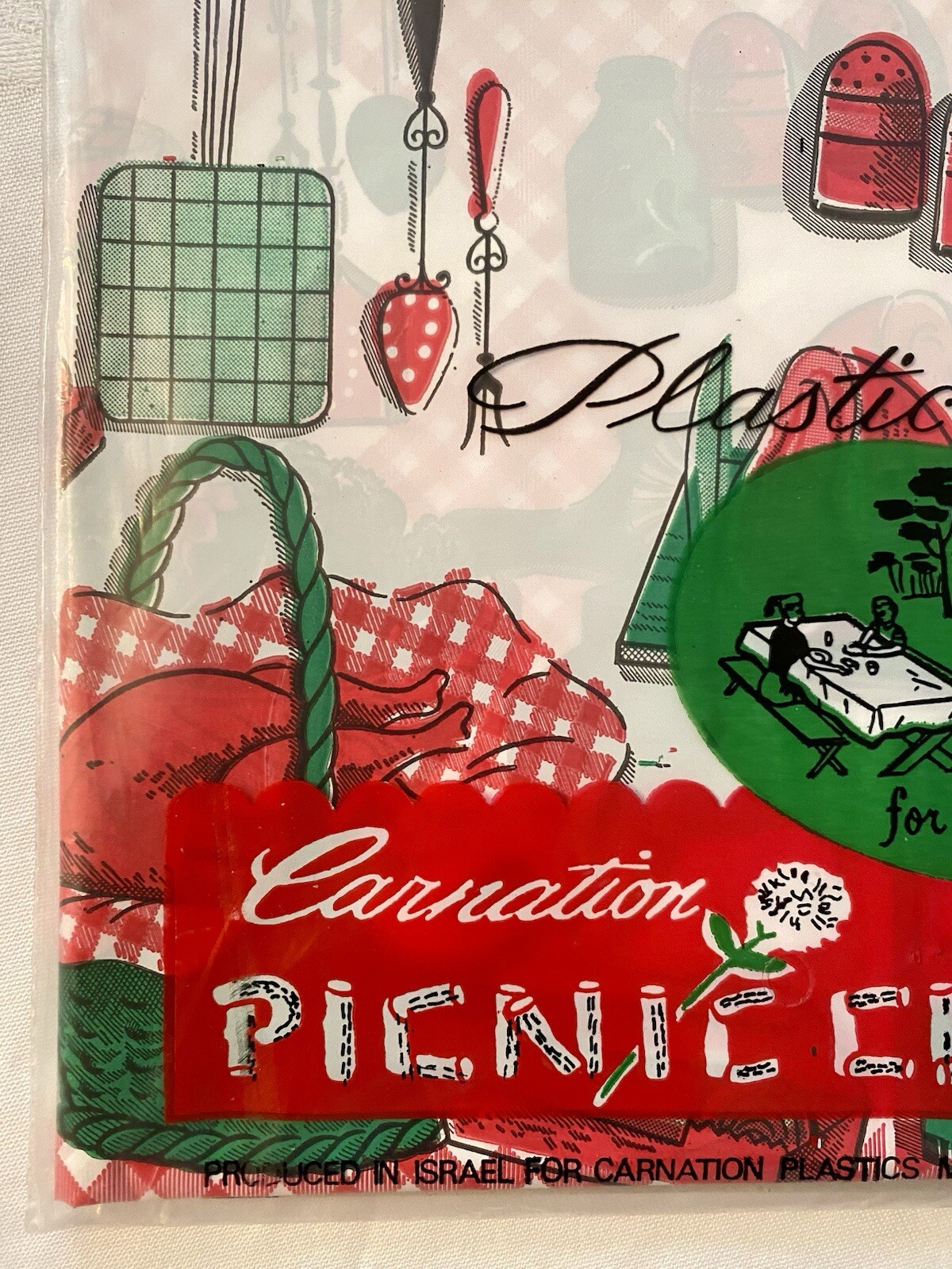 Vintage Picnic BBQ Retro Tablecloth RV Tailgate Picnic Camping 54”x90” New NIP