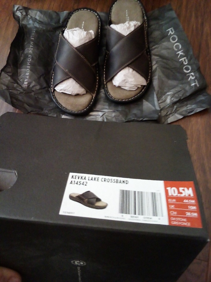 Brand New Rockport COMFORT Kevka Lake Crossband Sandals Dark  display picture 1